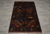 Load image into Gallery viewer, 4 x 6.7 Tribal Rug Handmade Afghanistan Wool Animal Motif #F-3247