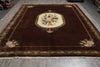 Load image into Gallery viewer, 10.2 x 14 Handmade Wool Rug French Aubusson Brown #F-4408