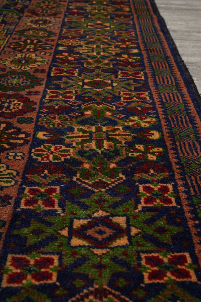 3.9 x 7 Tribal Fancy Handmade Wool Afghanistan Rug #F-3246