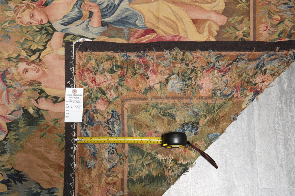 5 x 5 Great Handmade Tapestry Pictorial 17 Century French pattern #PIX-31783
