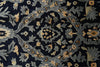 Load image into Gallery viewer, 10 x 13.6 Handmade Nepali Rug Dark Blue and Gold #F-4409