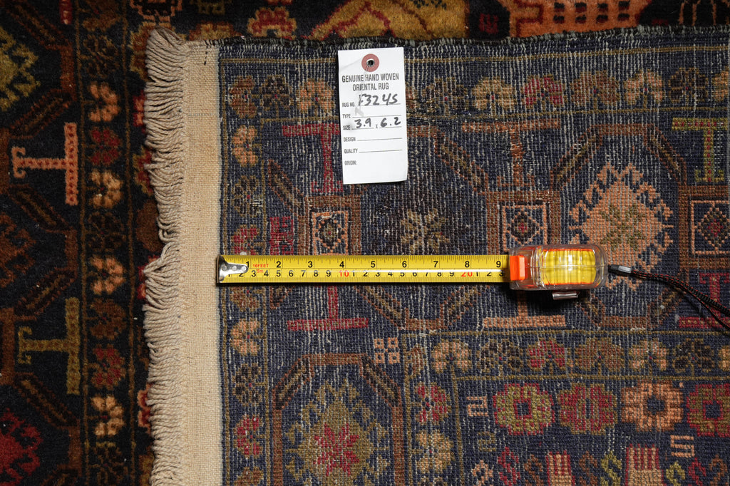 3.9 x 6 Animal Tribal Pattern Handmade Afghanistan Rug #F-3245