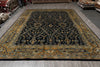 Load image into Gallery viewer, 10 x 13.6 Handmade Nepali Rug Dark Blue and Gold #F-4409