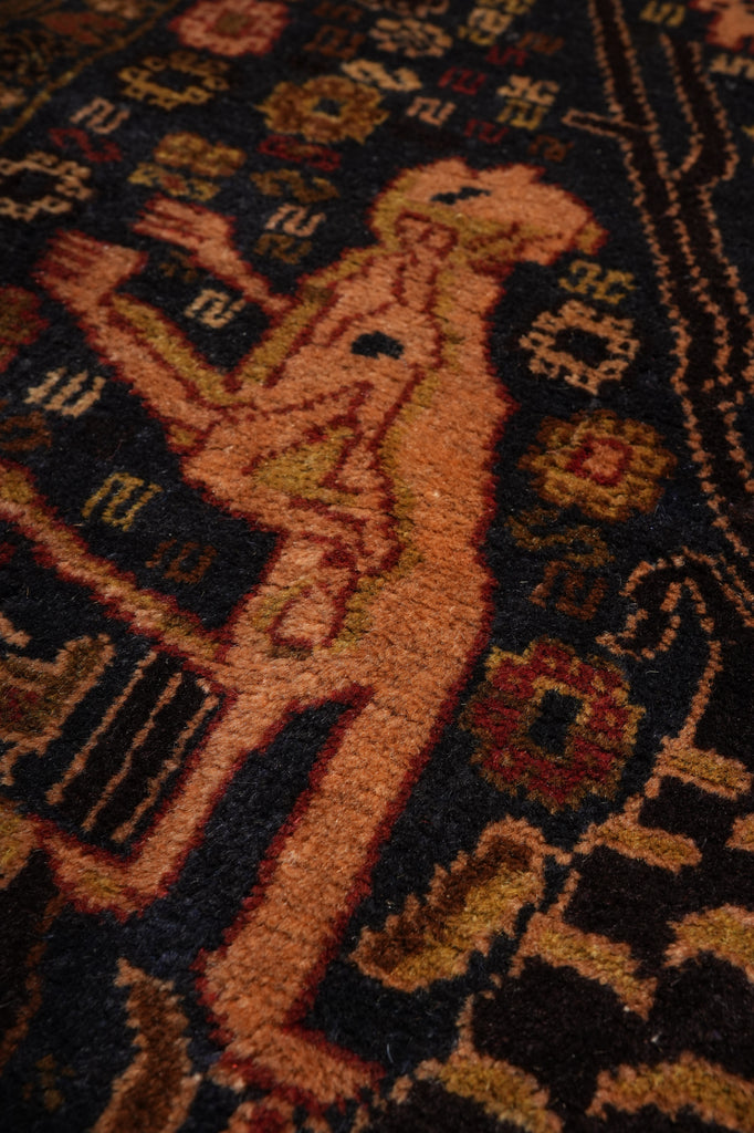3.9 x 6 Animal Tribal Pattern Handmade Afghanistan Rug #F-3245