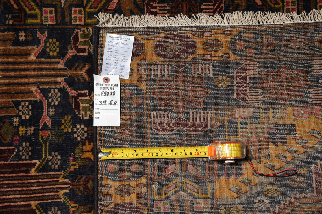 3.9 x 6.8 Baluchistan Rug Afghanistan Handmade Carpet #F-3258