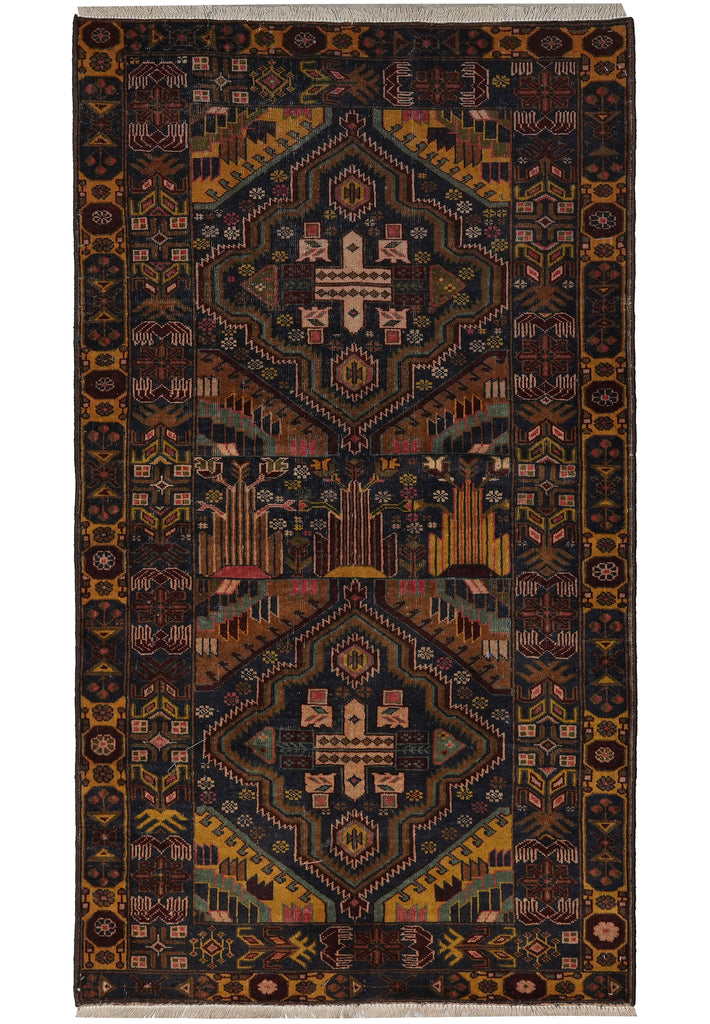 3.9 x 6.8 Baluchistan Rug Afghanistan Handmade Carpet #F-3258
