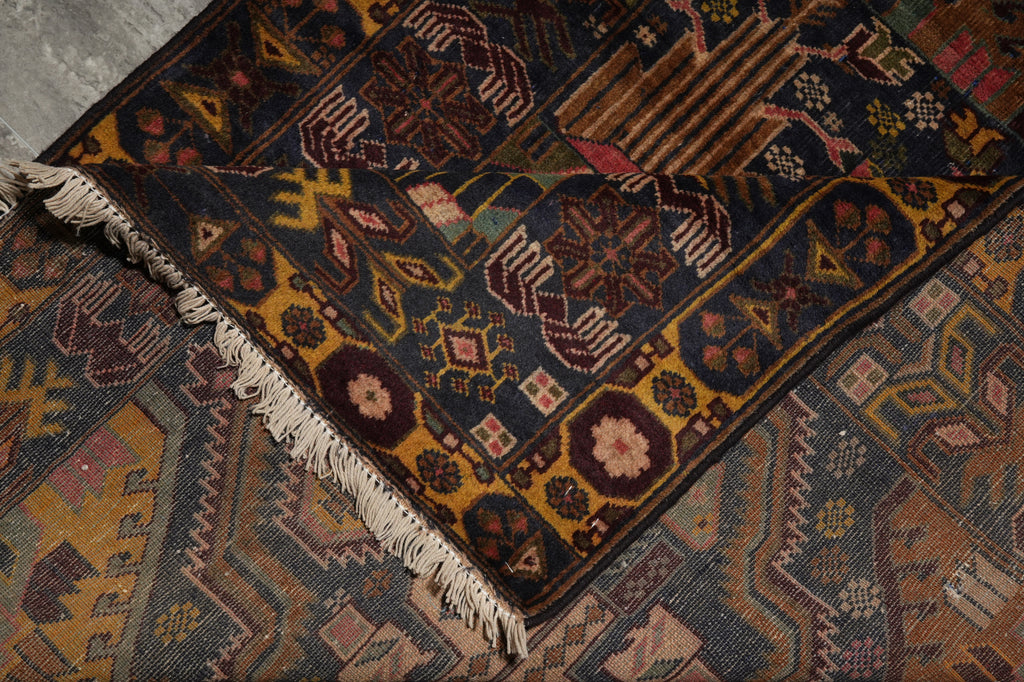 3.9 x 6.8 Baluchistan Rug Afghanistan Handmade Carpet #F-3258