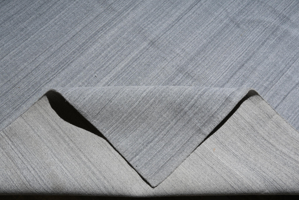 9 x 12 Contemporary Handmade Rug PLAIN GRAY #F-4066