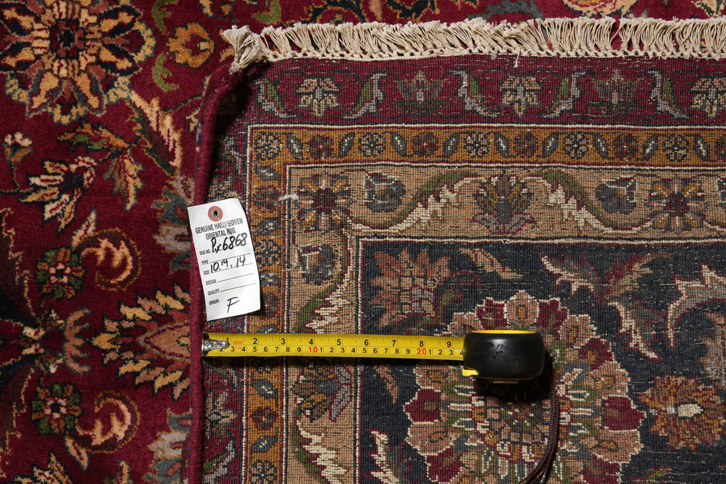 10 x 14 High Quality Handmade Indian Rug Fine Weave Burgundy #PIX-6868