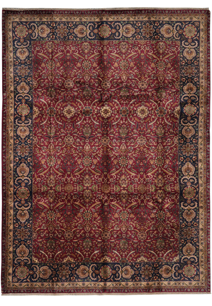 10 x 14 High Quality Handmade Indian Rug Fine Weave Burgundy #PIX-6868