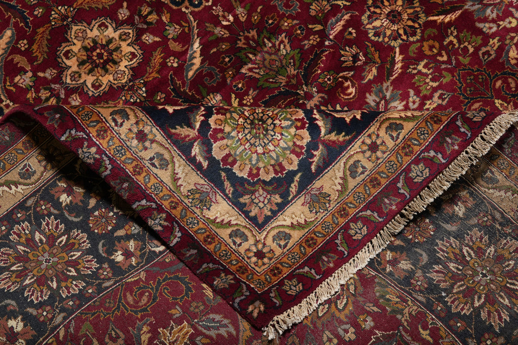 10 x 14 High Quality Handmade Indian Rug Fine Weave Burgundy #PIX-6868