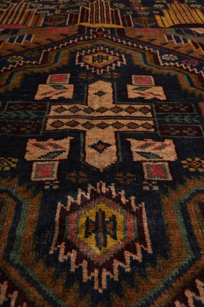 3.9 x 6.8 Baluchistan Rug Afghanistan Handmade Carpet #F-3258