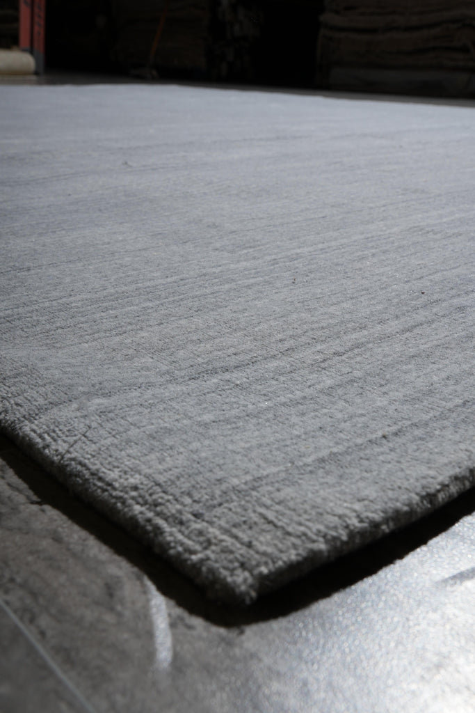 9 x 12 Contemporary Handmade Rug PLAIN GRAY #F-4066