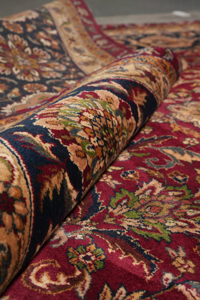 10 x 14 High Quality Handmade Indian Rug Fine Weave Burgundy #PIX-6868