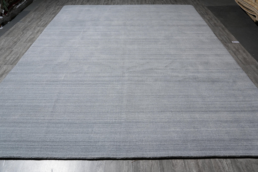 9 x 12 Contemporary Handmade Rug PLAIN GRAY #F-4066
