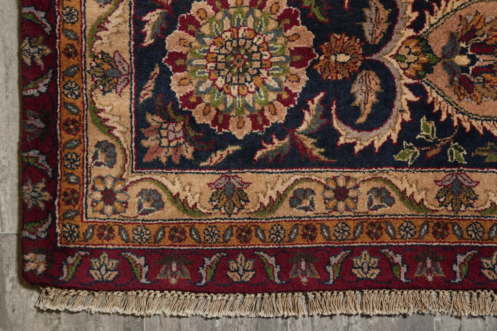 10 x 14 High Quality Handmade Indian Rug Fine Weave Burgundy #PIX-6868