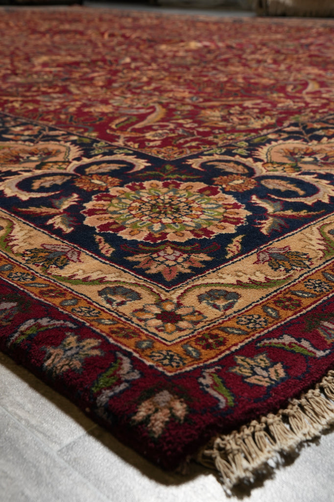 10 x 14 High Quality Handmade Indian Rug Fine Weave Burgundy #PIX-6868