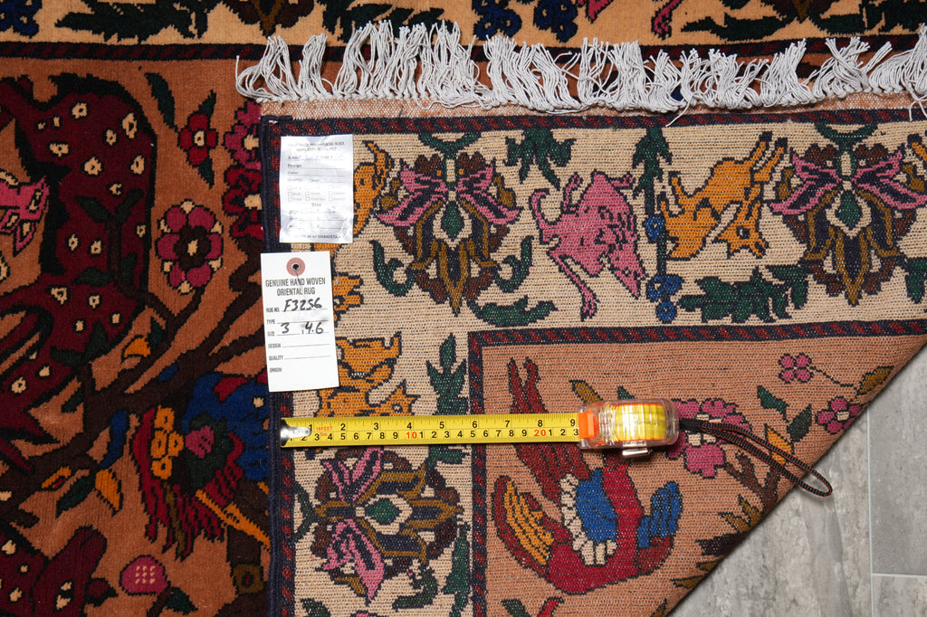 3 x 4.6 Hand-Knotted MulticolorTribal Animal Rug #F-3256