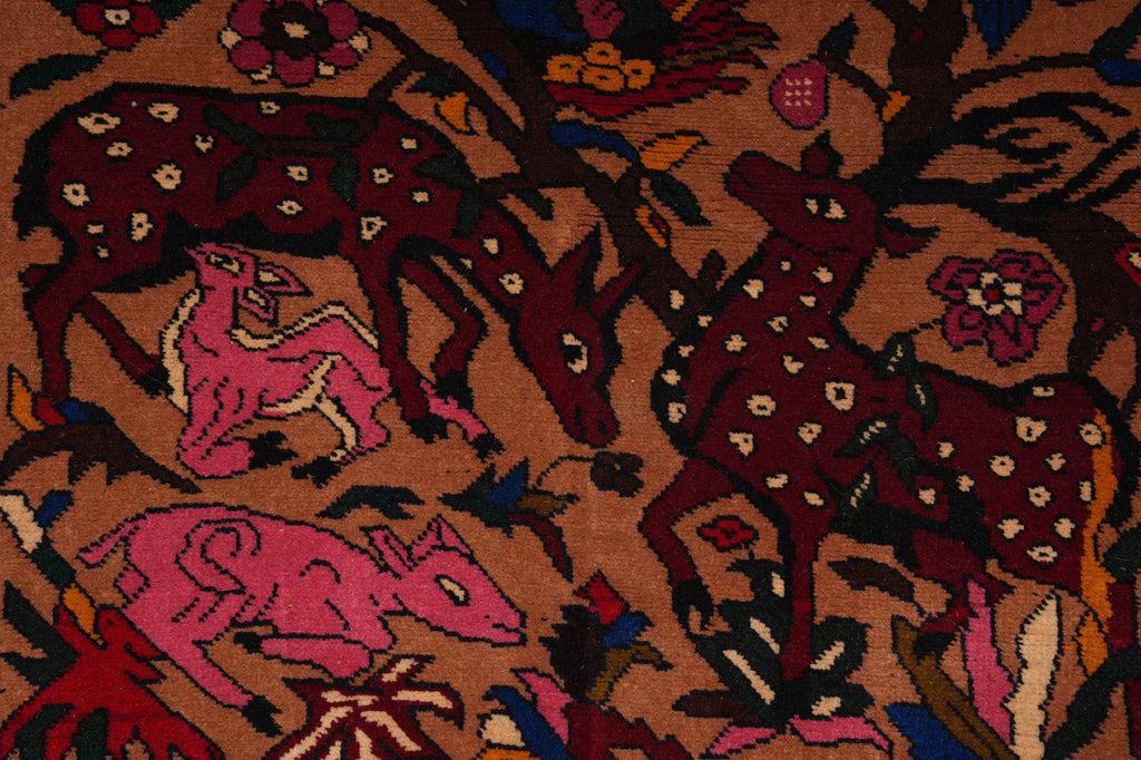 3 x 4.6 Hand-Knotted MulticolorTribal Animal Rug #F-3256