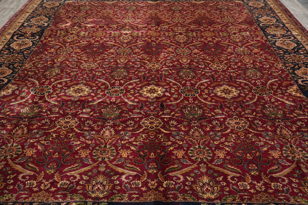 10 x 14 High Quality Handmade Indian Rug Fine Weave Burgundy #PIX-6868