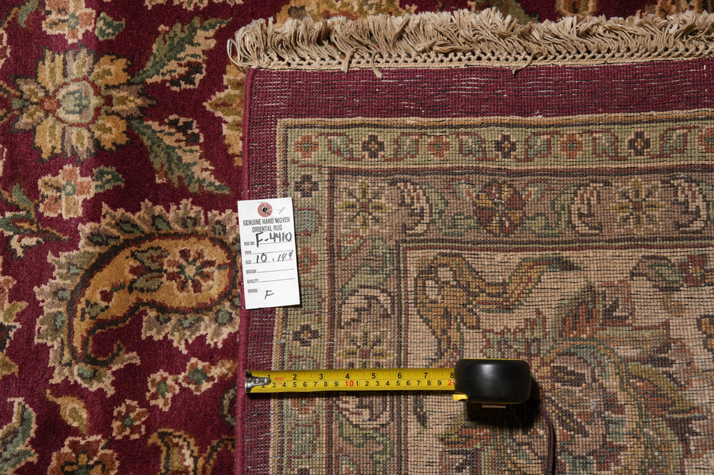 10 x 14.4 Quality Jaipur Handmade Rug Dense Wool Burgundy #F-4410