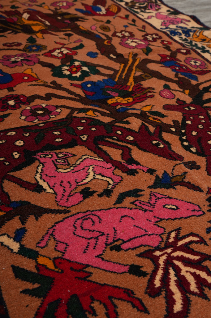 3 x 4.6 Hand-Knotted MulticolorTribal Animal Rug #F-3256
