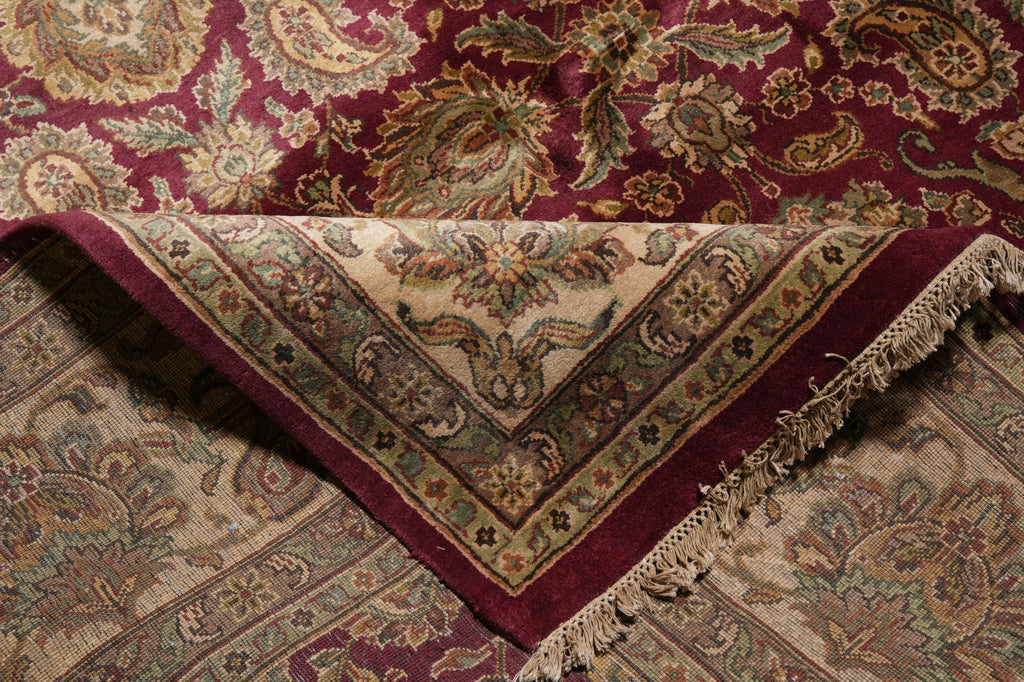 10 x 14.4 Quality Jaipur Handmade Rug Dense Wool Burgundy #F-4410
