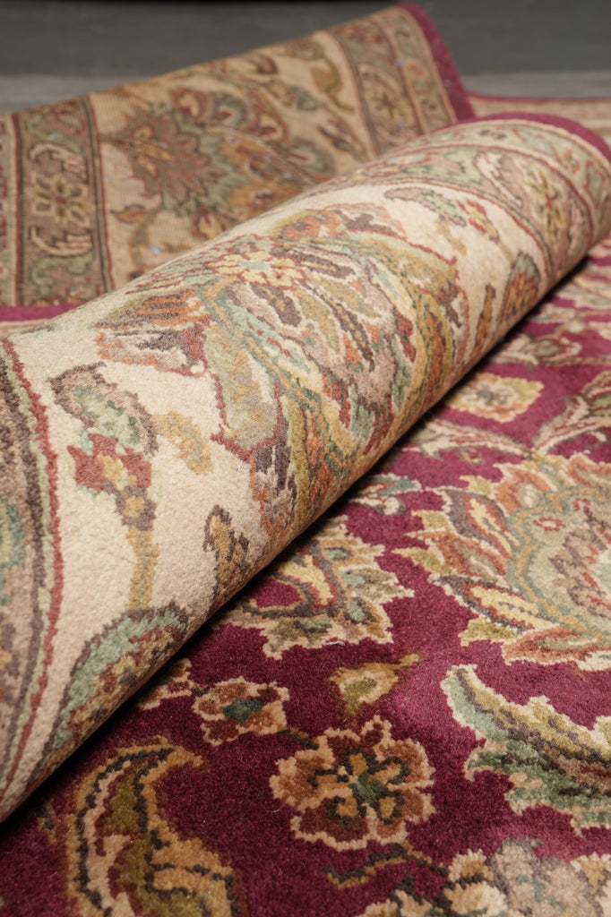 10 x 14.4 Quality Jaipur Handmade Rug Dense Wool Burgundy #F-4410