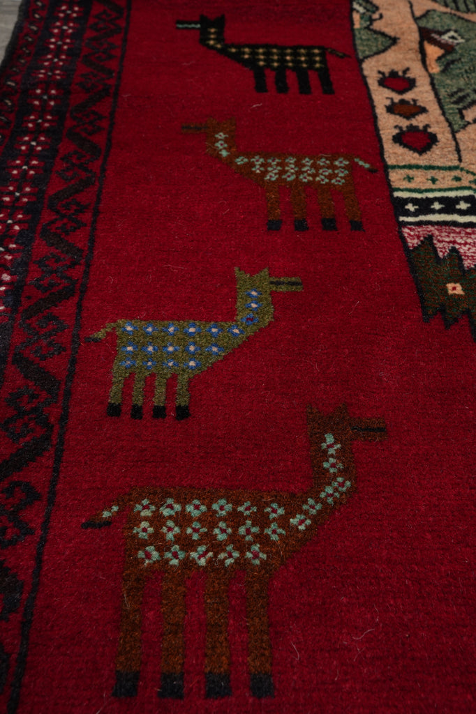 2.8 x 4.7 Hand-Knotted Pictorial Queen Tribal Rug #F-3255