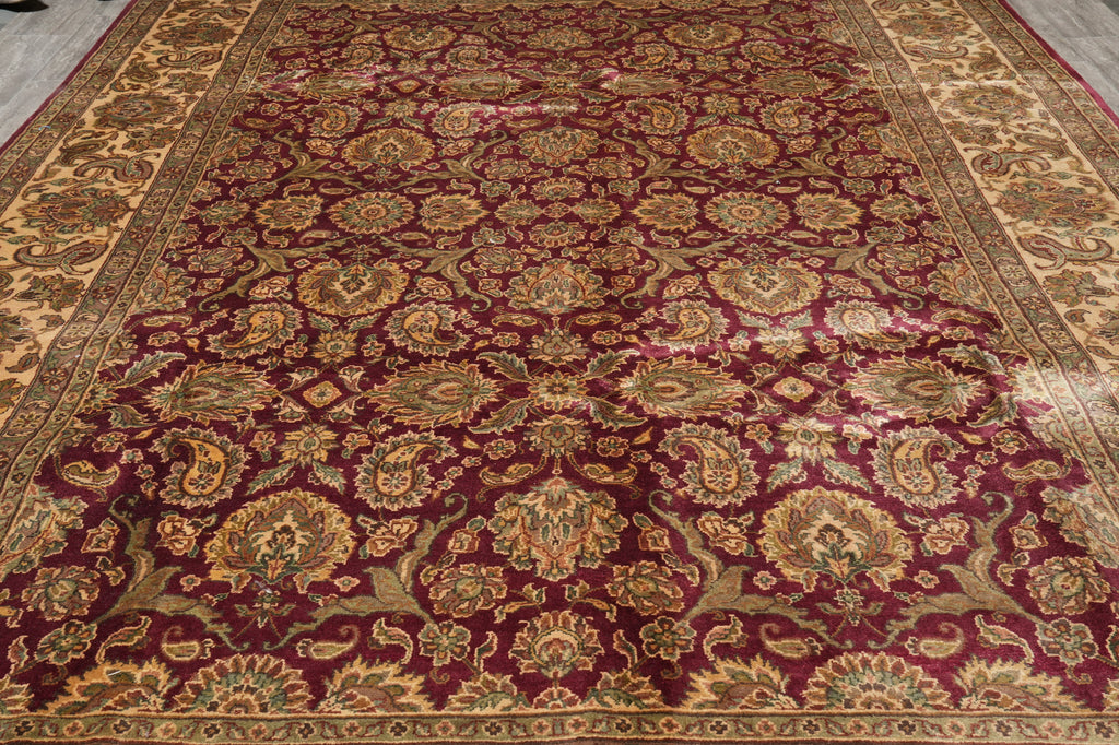 10 x 14.4 Quality Jaipur Handmade Rug Dense Wool Burgundy #F-4410