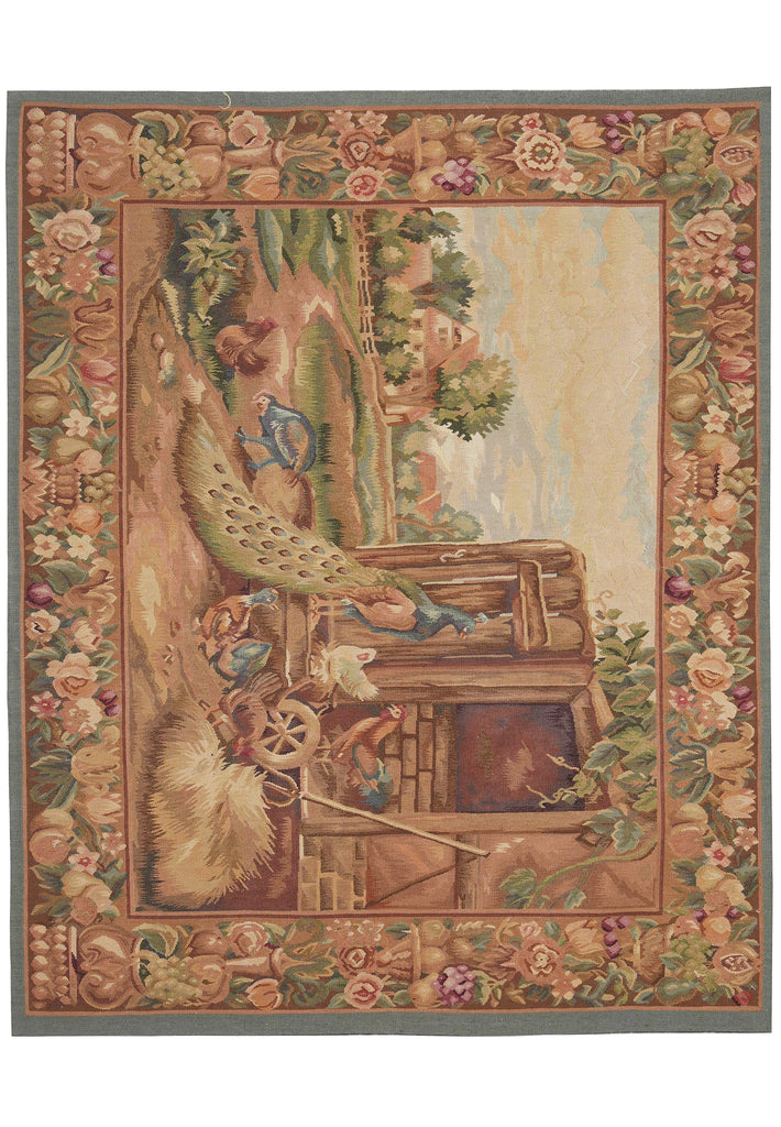 3 x 4 Peacock handmade Tapestry Hanging Rug #F-3034