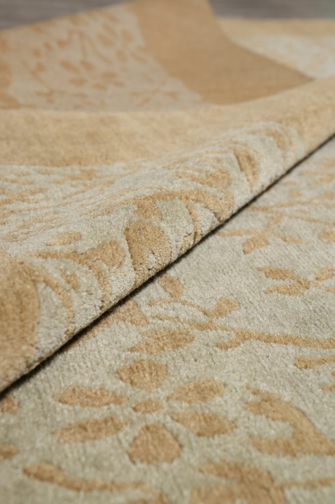 10.1 x 13 Quality Handmade Modern Transitional Rug Green Brown #F-4412