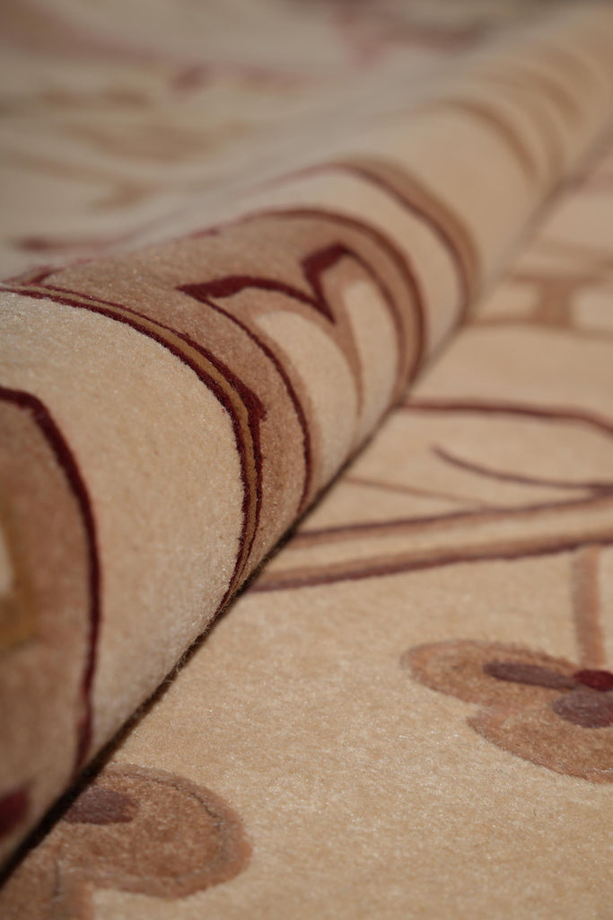 7.8 x 9.8 Transitional Handmade Rug Fine Lustrous Wool Finer Weave #F-4069