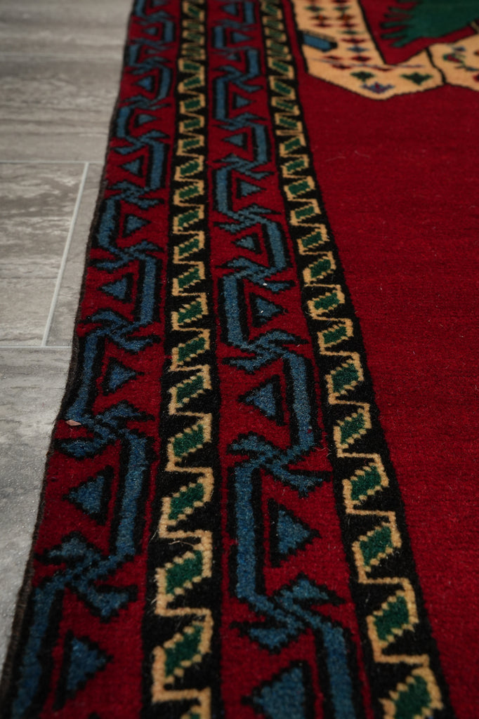 3 x 5 Hand-Knotted Pictorial Afghan Tribal Figurative Rug #F-3253