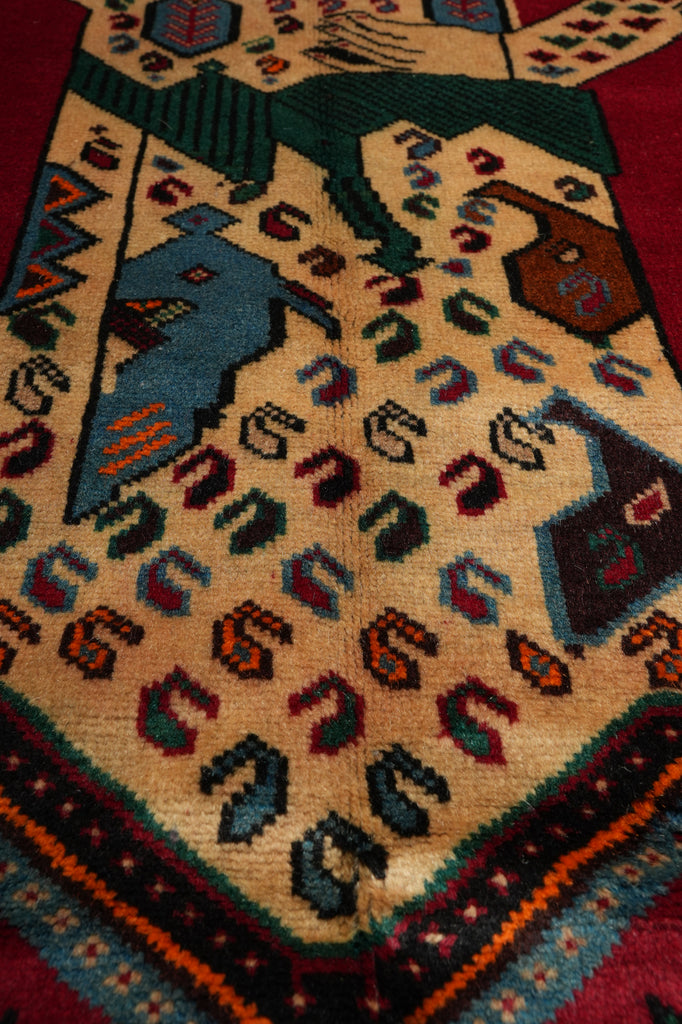 3 x 5 Hand-Knotted Pictorial Afghan Tribal Figurative Rug #F-3253