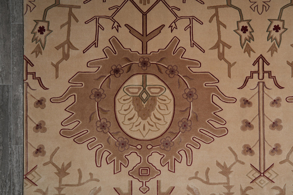 7.8 x 9.8 Transitional Handmade Rug Fine Lustrous Wool Finer Weave #F-4069