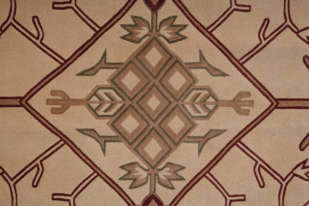 7.8 x 9.8 Transitional Handmade Rug Fine Lustrous Wool Finer Weave #F-4069