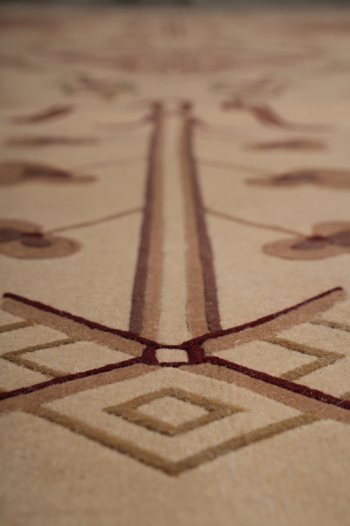 7.8 x 9.8 Transitional Handmade Rug Fine Lustrous Wool Finer Weave #F-4069