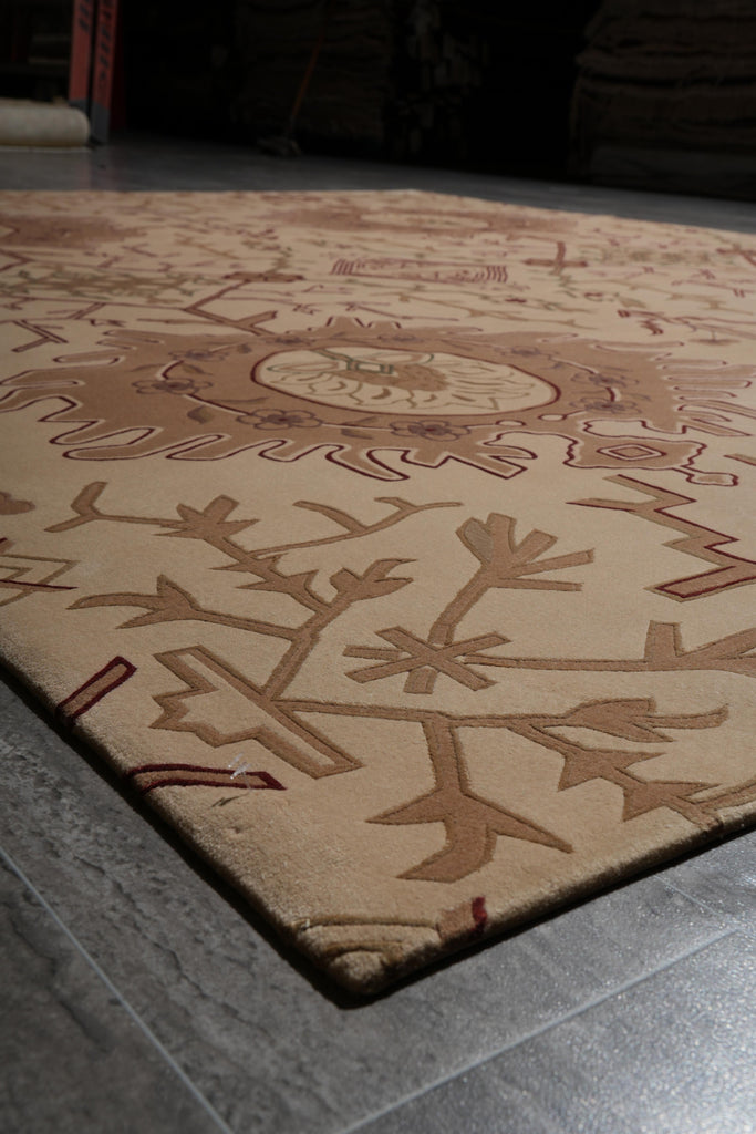 7.8 x 9.8 Transitional Handmade Rug Fine Lustrous Wool Finer Weave #F-4069