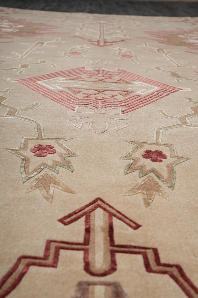 7.8 x 9.8 Transitional Handmade Rug Fine Lustrous Wool Finer Weave #F-4069