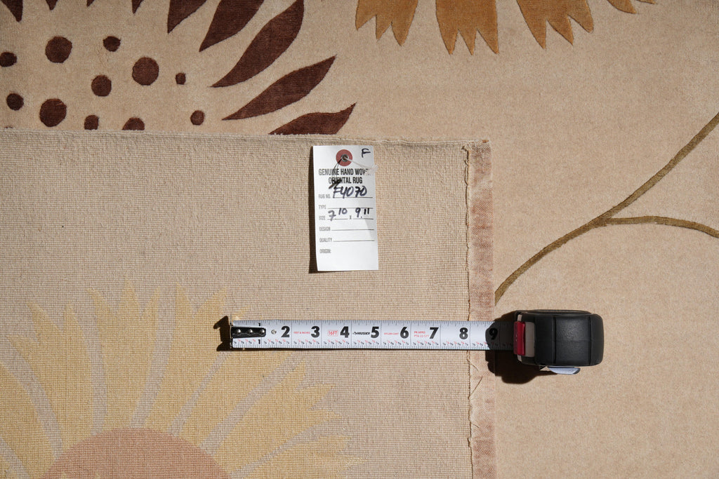 8 x 10 Fine Weave Quality Wool and Silk Handmade Tibbet Rug Transitional #F-4070