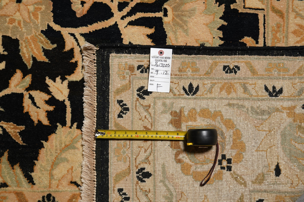 9 x 12 Black Handmade Chobi Peshawar Zigler Rug #PIX-13205
