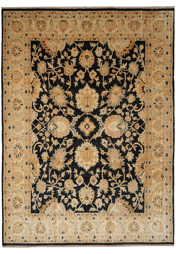 9 x 12 Black Handmade Chobi Peshawar Zigler Rug #PIX-13205