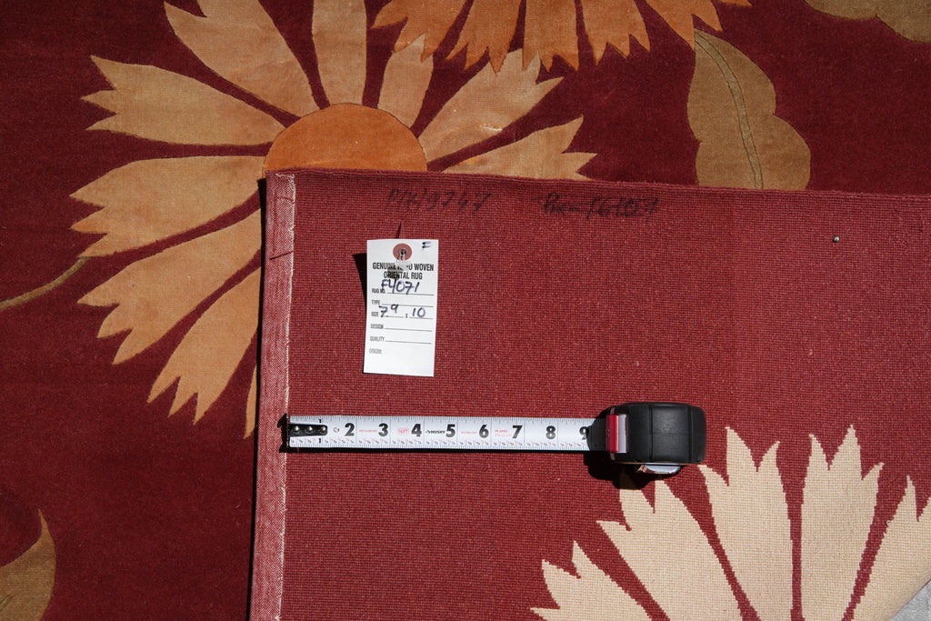 7.9 x 10 Quality Wool and Silk Handmade Tibbet Rug Transitional #F-4071