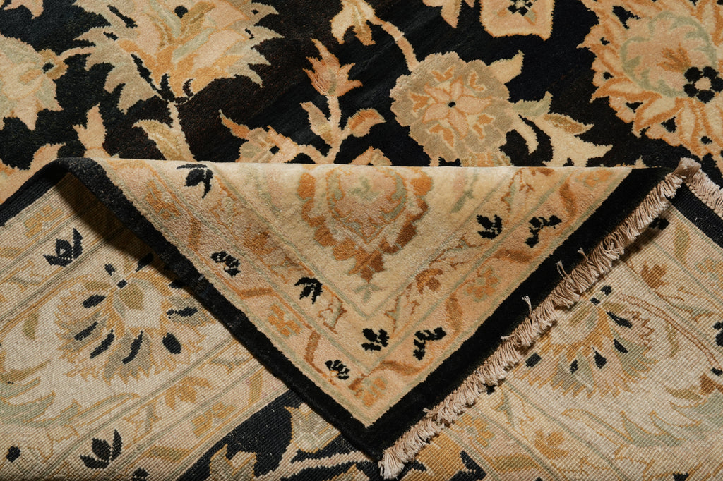 9 x 12 Black Handmade Chobi Peshawar Zigler Rug #PIX-13205