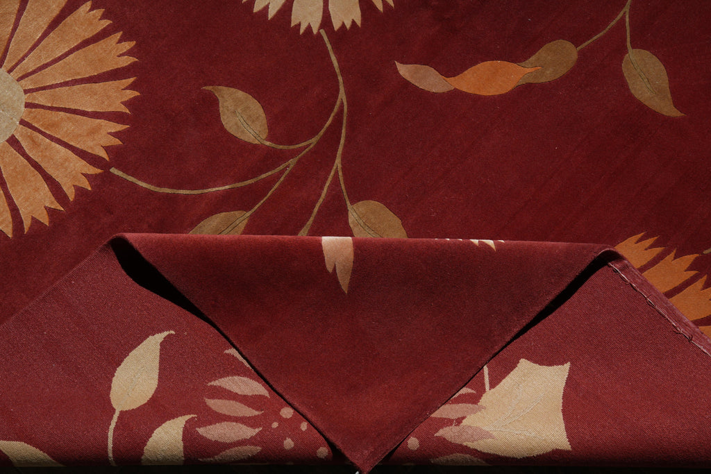 7.9 x 10 Quality Wool and Silk Handmade Tibbet Rug Transitional #F-4071