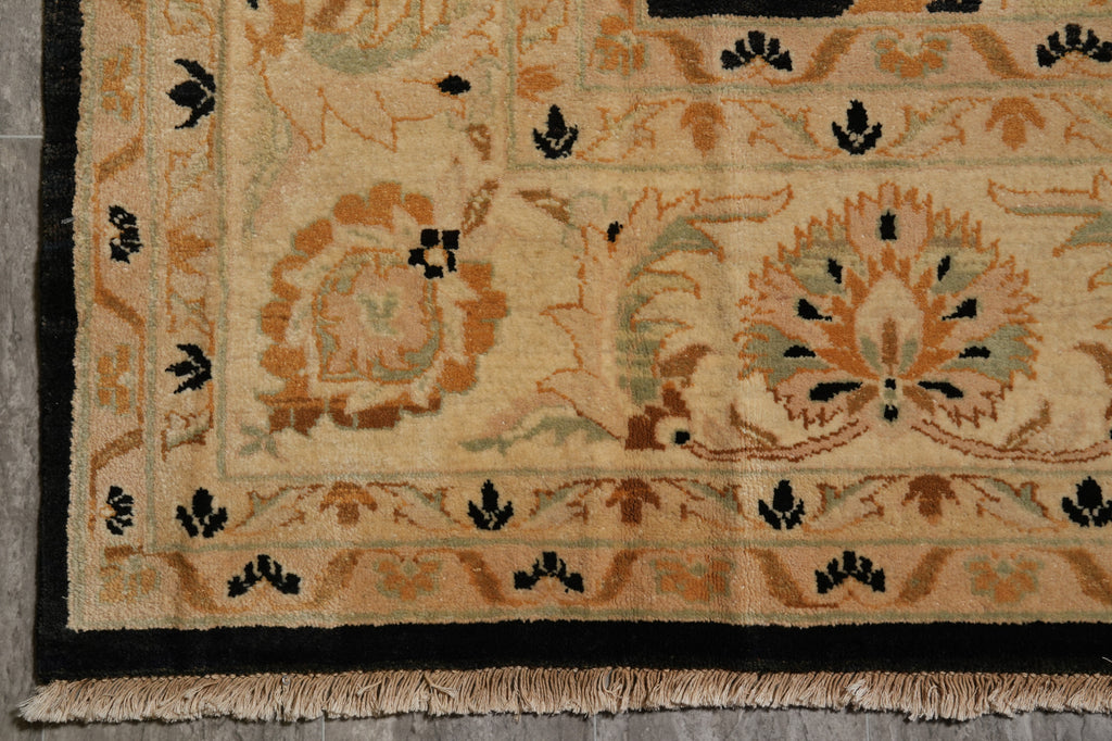 9 x 12 Black Handmade Chobi Peshawar Zigler Rug #PIX-13205