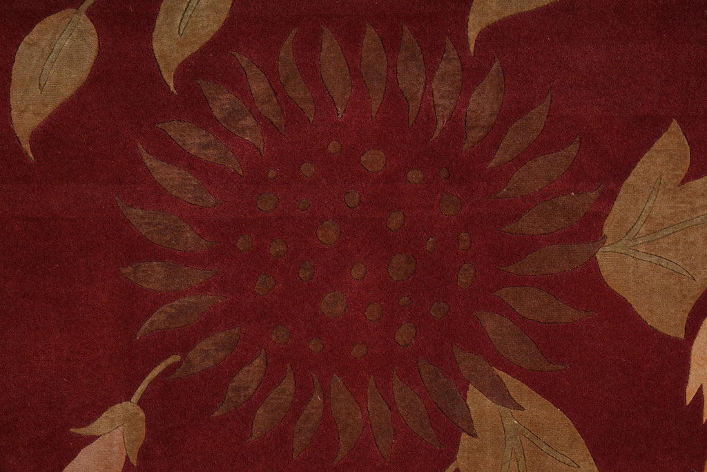 7.9 x 10 Quality Wool and Silk Handmade Tibbet Rug Transitional #F-4071