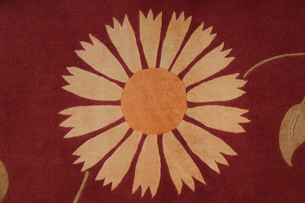 7.9 x 10 Quality Wool and Silk Handmade Tibbet Rug Transitional #F-4071