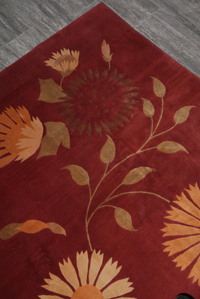 7.9 x 10 Quality Wool and Silk Handmade Tibbet Rug Transitional #F-4071